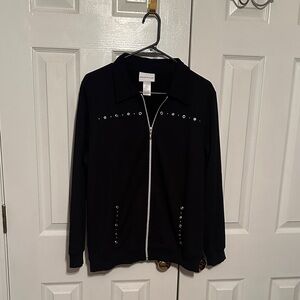 Alfred Dunner Black Studded Jacket